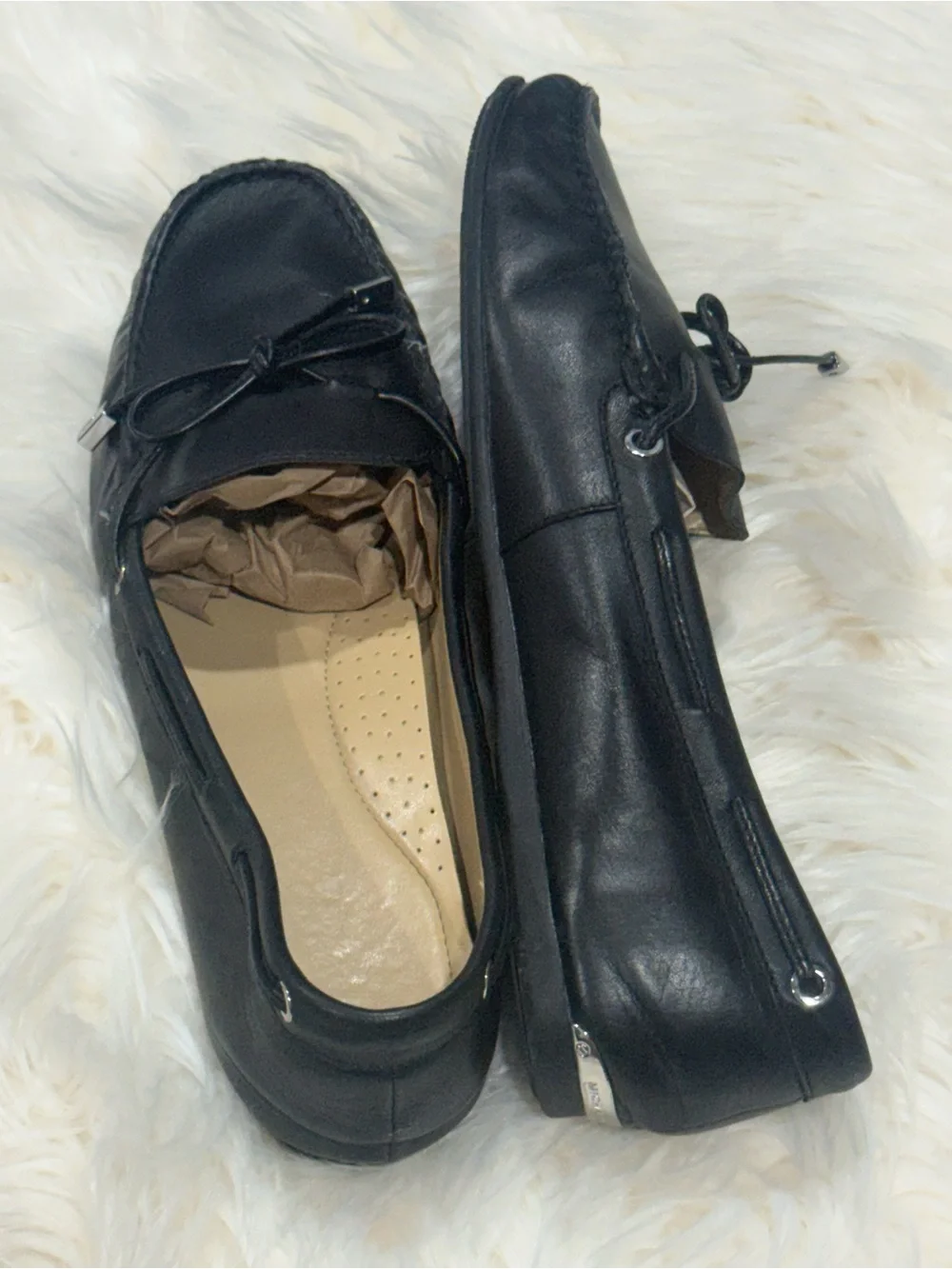 Michael Kors black leather Sutton Moccasins shoes